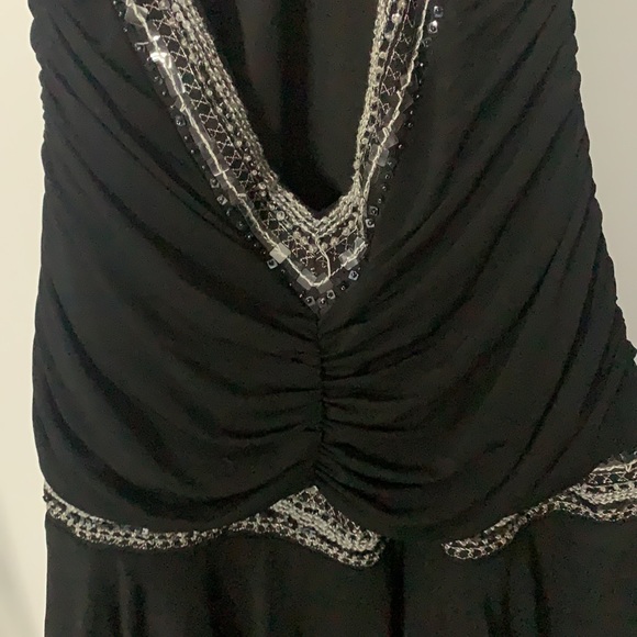 Black Sequin Ruched Dress Low-back - Picture 6 of 6